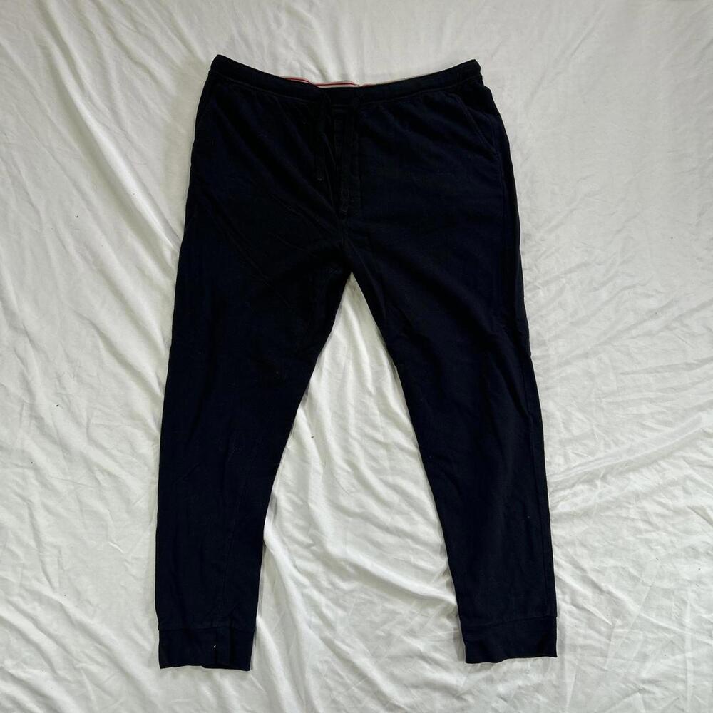 Soft and cozy Hanes Originals cotton lounge pants in solid black.